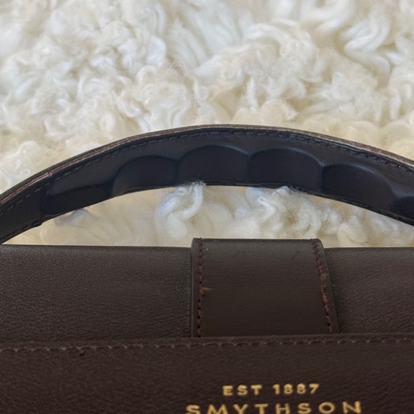 Smythson of Bond St Grosvenor Full Grain Briefcase Brown FREE SHIPPING! - Picture 12 of 13